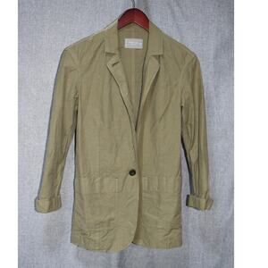 Everlane Khaki Organic Cotton Blazer Jacket Size XXS